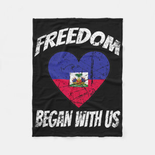Retro Haitian Independence Shirt Celebration Day Fleece Blanket
