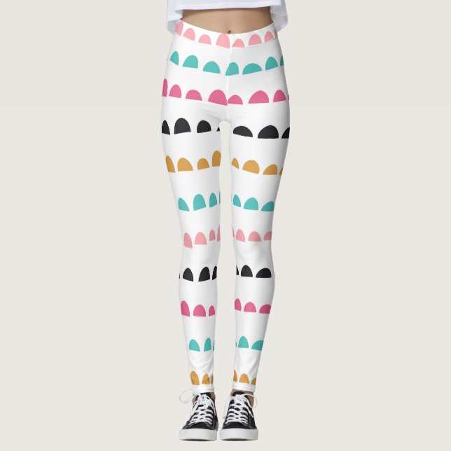 Retro Half Circle Fun Leggings (Front)