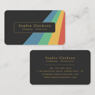 Retro Half Lines Business Card