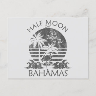 Retro Half Moon Bahamas Postcard Vacation Cruise