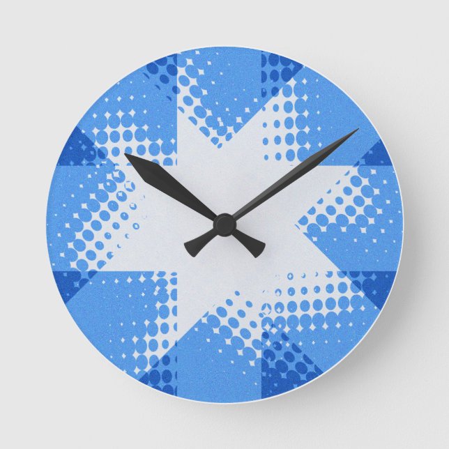 Retro halftone star clock (Front)