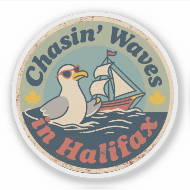 Retro Halifax Seagull Waves (Front)