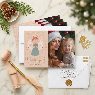 Retro Hallelujah Angel Family Photo Christmas