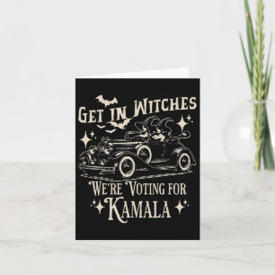 Retro Halloween 1692 Get In Witches We're Voting F Card