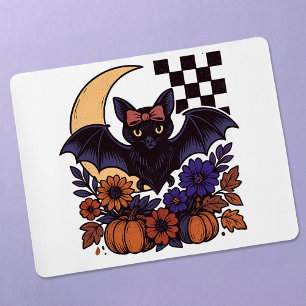 Retro Halloween Bat With Moon Gothic Aesthetic Mouse Mat