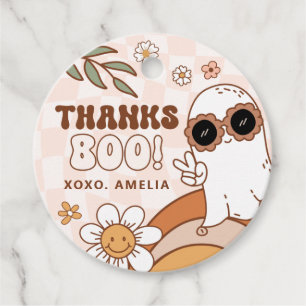Retro Halloween Birthday Circle Favour Tags