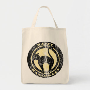 Retro Halloween Black Cat Tote Bag