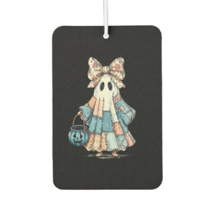 Retro Halloween Blue Denim Ghost Car Air Freshener