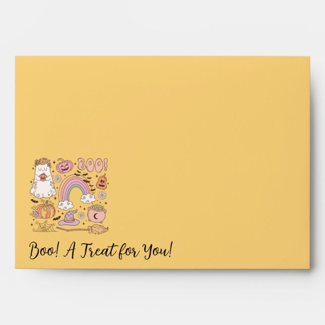 Retro Halloween Boo! A Treat For You!  Envelope (Front)