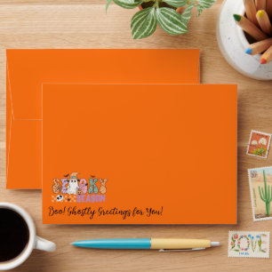 Retro Halloween Boo! Ghostly Greetings For You!  Envelope