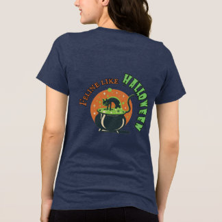 Retro Halloween Cat Making Potion  Tri-Blend Shirt