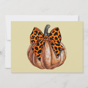 Retro Halloween Coquette Bow Pumpkin Spooky Fall  Invitation
