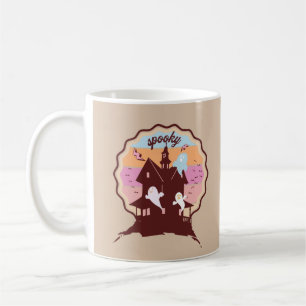 Retro Halloween Costume Spooky Haunted House Ghost Coffee Mug