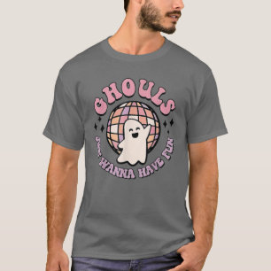 Retro Halloween Costume Women Men Ghouls Just Wann T-Shirt