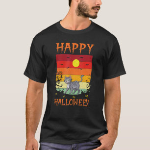 Retro Halloween Costumes Matching Bobcats Hallowee T-Shirt