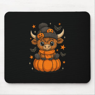 Retro Halloween Cow Pumpkin Fall Cow Thanksgiving Mouse Mat