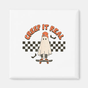 Retro Halloween Creep It Real Ghost Boy Fall Seaso Magnet