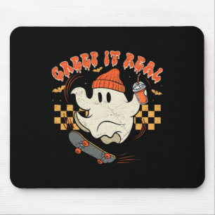 Retro Halloween Creep It Real Ghost Boy Fall Seaso Mouse Mat