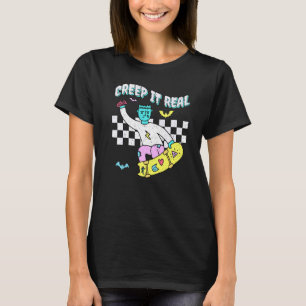 Retro Halloween Creep It Real Vintage Frankenstein T-Shirt