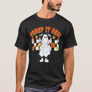 Retro Halloween Creep it Real Vintage Ghost Hallow T-Shirt
