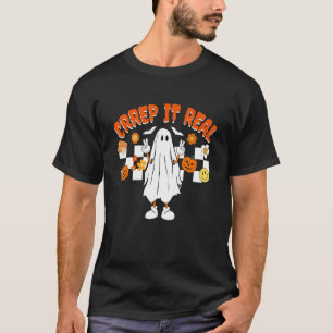Retro Halloween Creep it Real Vintage Ghost Hallow T-Shirt