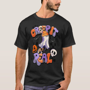 Retro Halloween Creep It Real Vintage Ghost Hallow T-Shirt