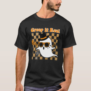 Retro Halloween Creep it Real Vintage Ghost Hallow T-Shirt