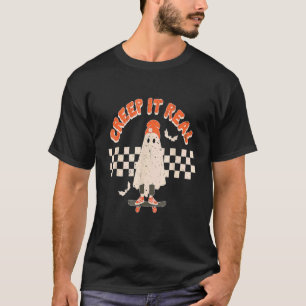 Retro Halloween Creep it Real Vintage Ghost Hallow T-Shirt