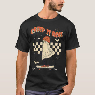 Retro Halloween Creep It Real Vintage Ghost Hallow T-Shirt