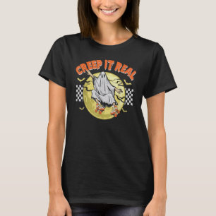 Retro Halloween Creep it Real Vintage Ghost Hallow T-Shirt