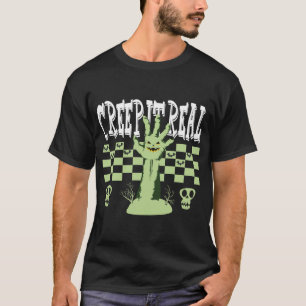 Retro Halloween Creep it Real Vintage Ghost Hallow T-Shirt