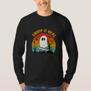 Retro Halloween Creep It Real Vintage Ghost Hallow T-Shirt