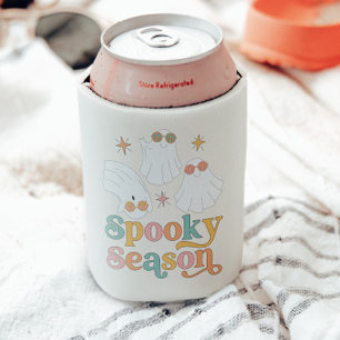Retro Halloween Cute Ghost Spooky Season Can Cooler