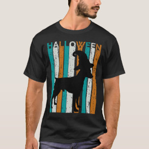 Retro Halloween Doberman Silhouette Vintage Cool T-Shirt