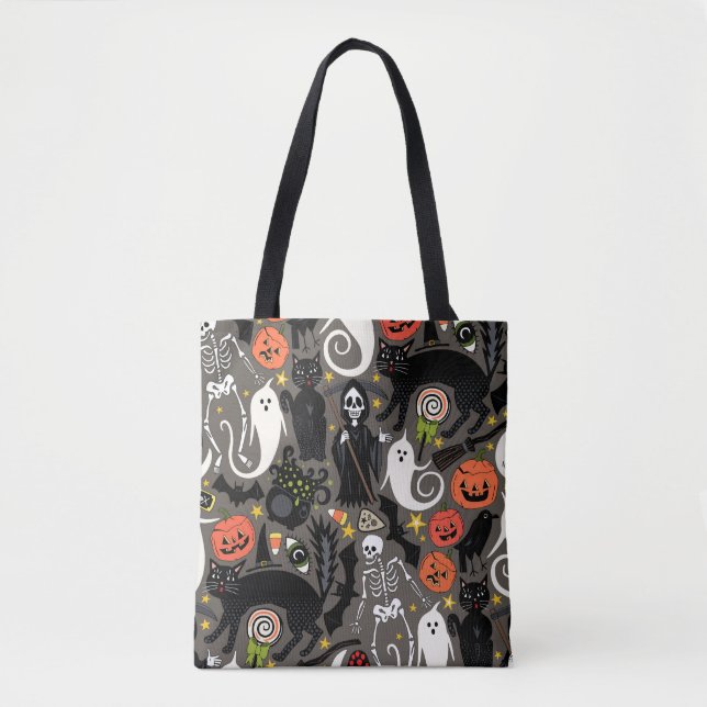 retro halloween drab tote bag (Front)