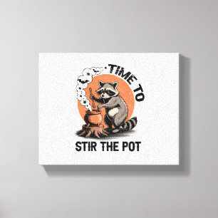 Retro Halloween Feral Time to Stir The Pot Canvas Print