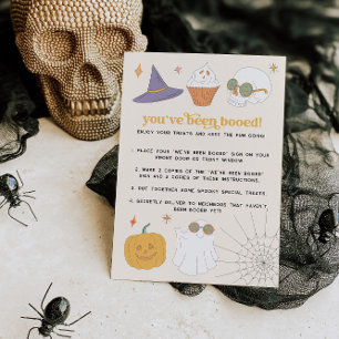 Retro Halloween Games Boo Neighbour Game Card Sign