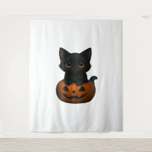 Retro Halloween Ghost and Cat Oversized T-Shirt Tapestry