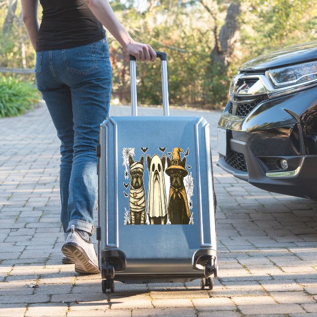 Retro Halloween Ghost French Bulldog Gothic Png (Suitcase Insitu)