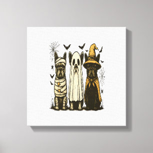 Retro Halloween Ghost French Bulldog Gothic Png Canvas Print