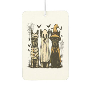 Retro Halloween Ghost French Bulldog Gothic Png Car Air Freshener