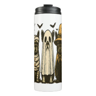 Retro Halloween Ghost French Bulldog Gothic Png Thermal Tumbler