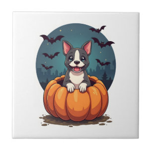 Retro Halloween Ghost French Bulldog Gothic Png Tile