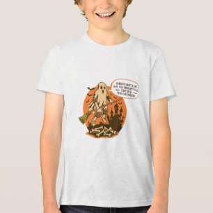 Retro Halloween Ghost Safety – Stay Safe Tri-Blend Shirt