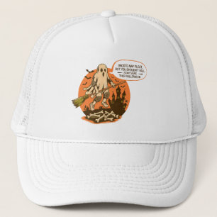 Retro Halloween Ghost Safety – Stay Safe Trucker Hat