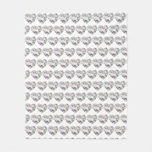 Retro Halloween Ghosts and Pumpkin Heart shape Fleece Blanket