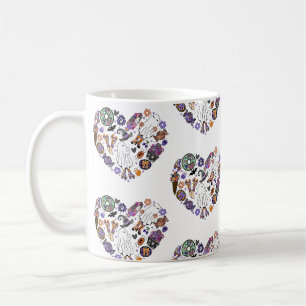 Retro Halloween Ghosts with Roller Blades Coffee Mug