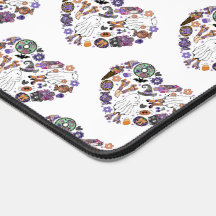 Retro Halloween Ghosts with Roller Blades 