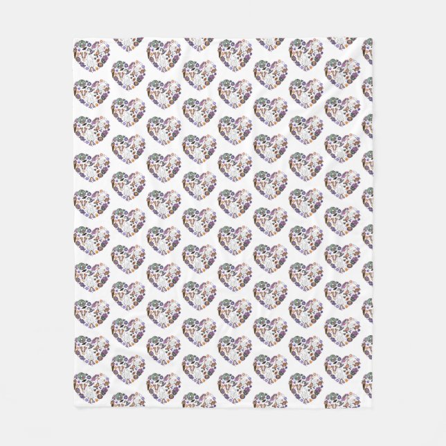 Retro Halloween Ghosts with Roller Blades  Fleece Blanket (Front)