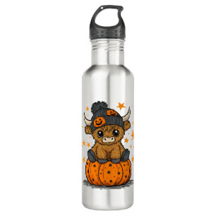 Retro Halloween Highland Cow 710 Ml Water Bottle